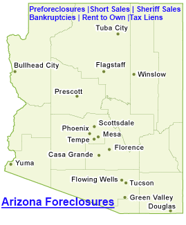Arizona Preforeclosures |Short Sales | Sheriff Sales |Foreclosures |Bankruptcies | Rent to Own |Tax Liens Auctions