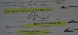 Signature of Erica Johnson-Seck Robosigner