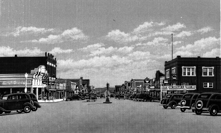 Main Street in Taylor Texas in 1930s